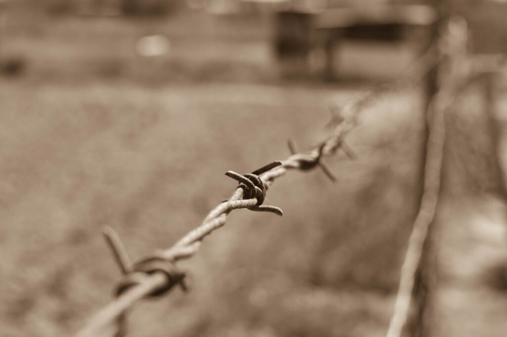 close up of wire against blurred background